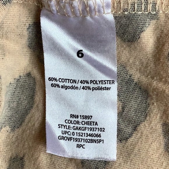 365 KIDS Garanimals top,leopard & Gold cute pattern size (6) stretchy. - Picture 7 of 7